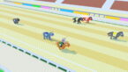 Roblox Race Horses Avatar Wearing Silver Helmet Black Clothes Two Giant Swords On Back Riding On A Brown Horse In A Race