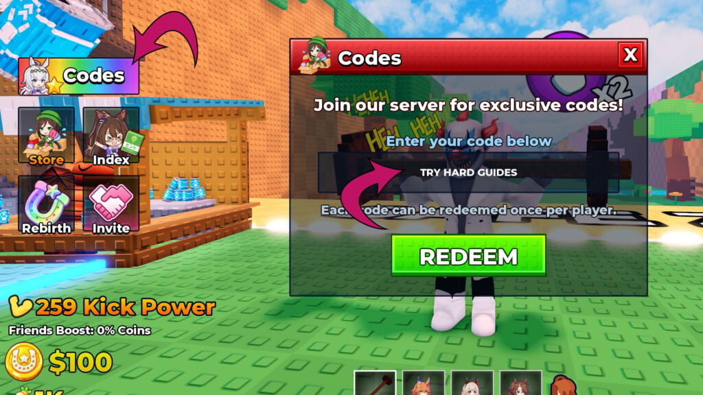 How To Redeem A Code In Kick An Uma