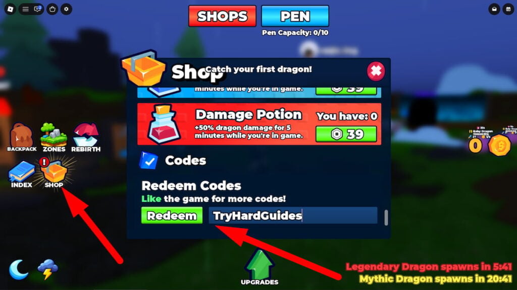 How To Redeem Codes In Catch Dragons To Defend Roblox