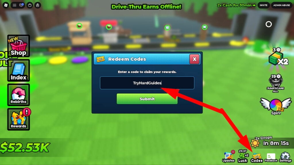 How To Redeem Codes In Drive Thru Empire Roblox