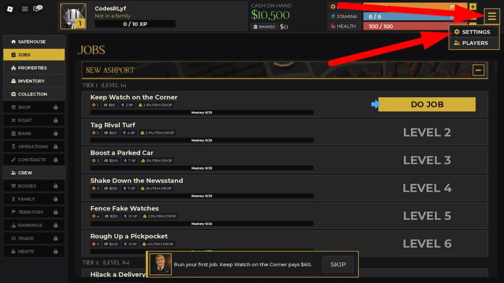 How To Redeem Codes In Idle Mafia Game Roblox