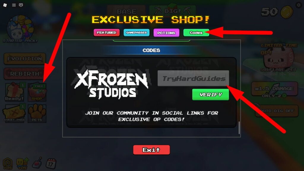 How To Redeem Codes In Merge Dig Simulator Roblox