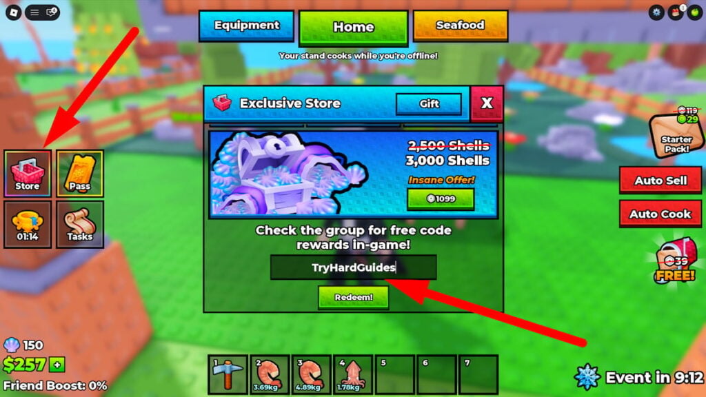 How To Redeem Codes In My Seafood Stand Roblox