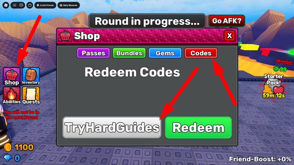 How To Redeem Codes In Pass Or Explode Roblox